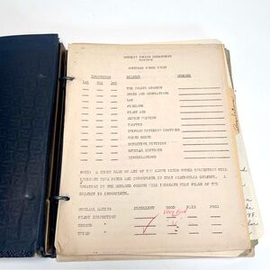 Vintage Detroit Michigan Police Academy Class Cadet Binder Notebook 1952
